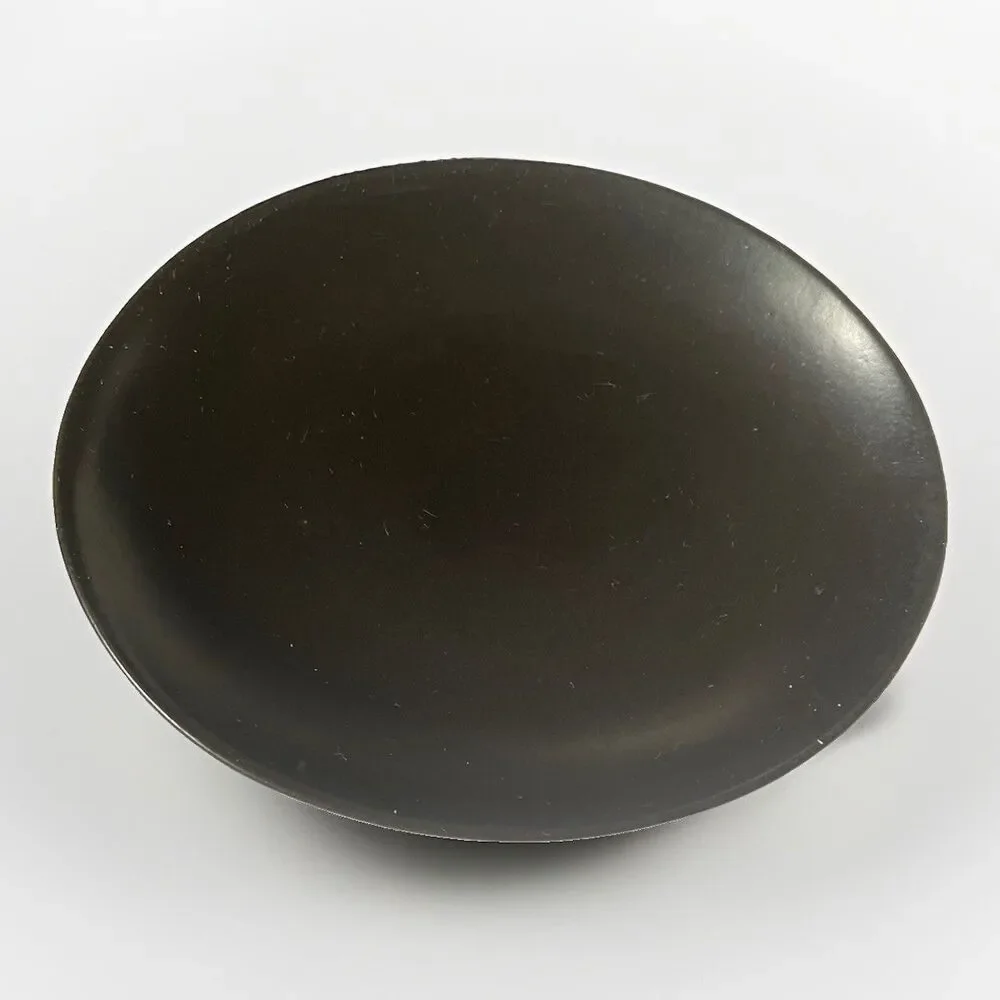 Vintage Black Stoneware Salad Plate 7in Japan S Mark Matte MCM